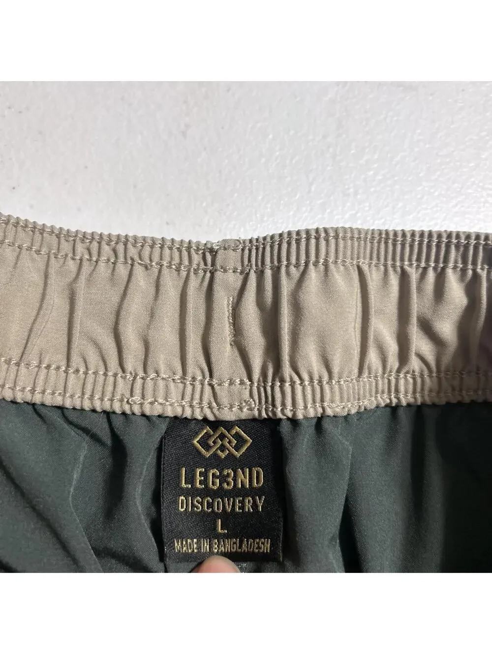 Legend classic green & tan activewear workout shorts